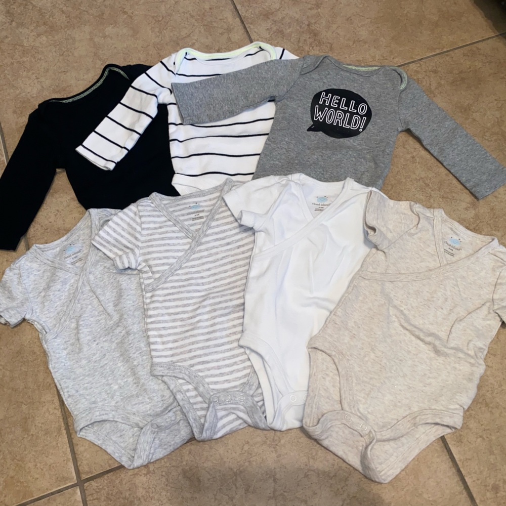 Cloud Island Baby Onesie’s Set, 7 Pieces
